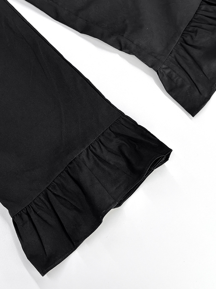 レースアップスリーブレスチュニックフレアパンツセット