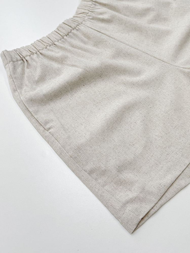 ナチュラルフリルレースアップブラウスショーツセット