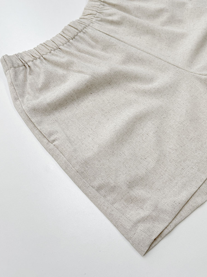 ナチュラルフリルレースアップブラウスショーツセット