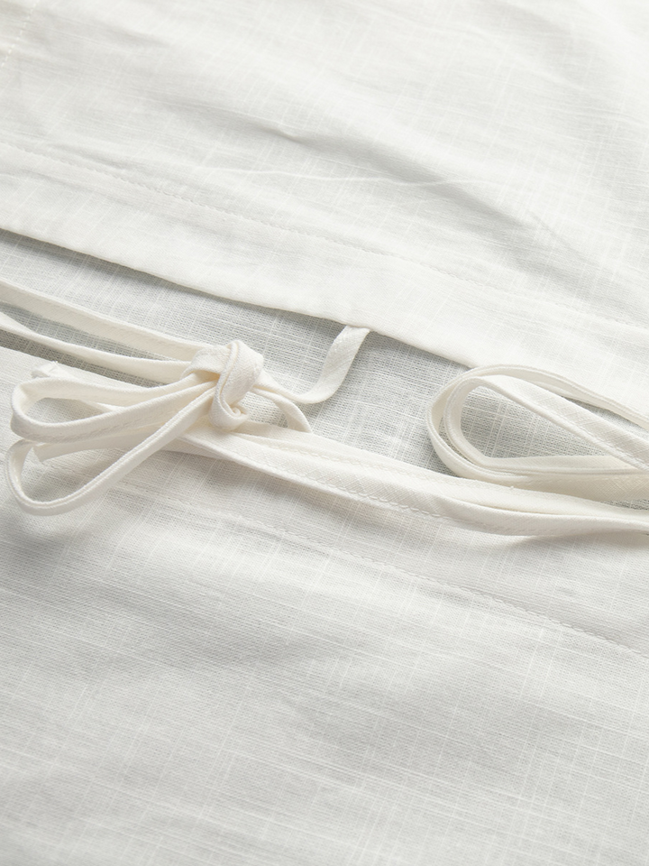 レースアップシャツフリルショートパンツセット