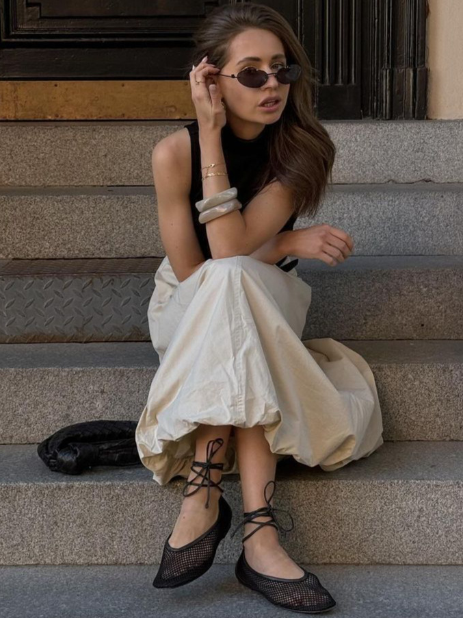 バルーンシルエットミディスカート