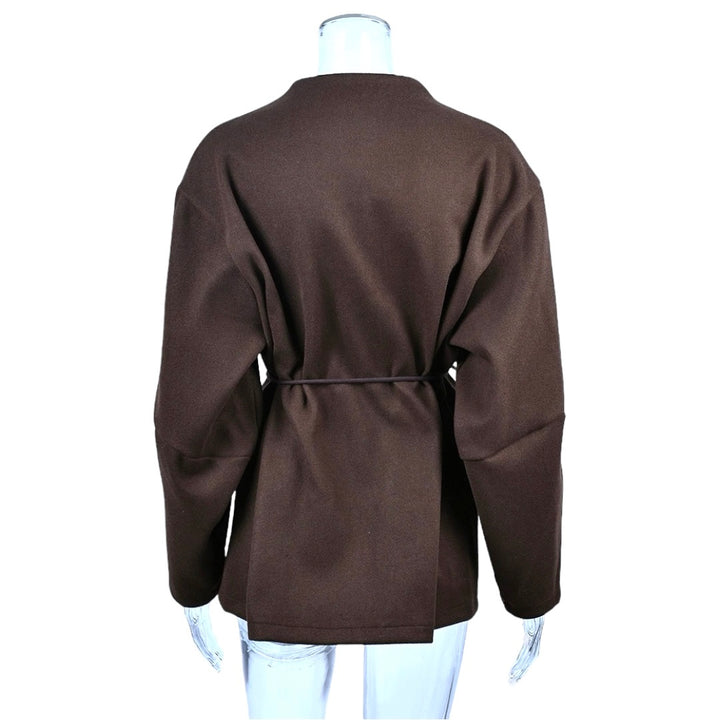 シェルベルト付きノーカラージャケット