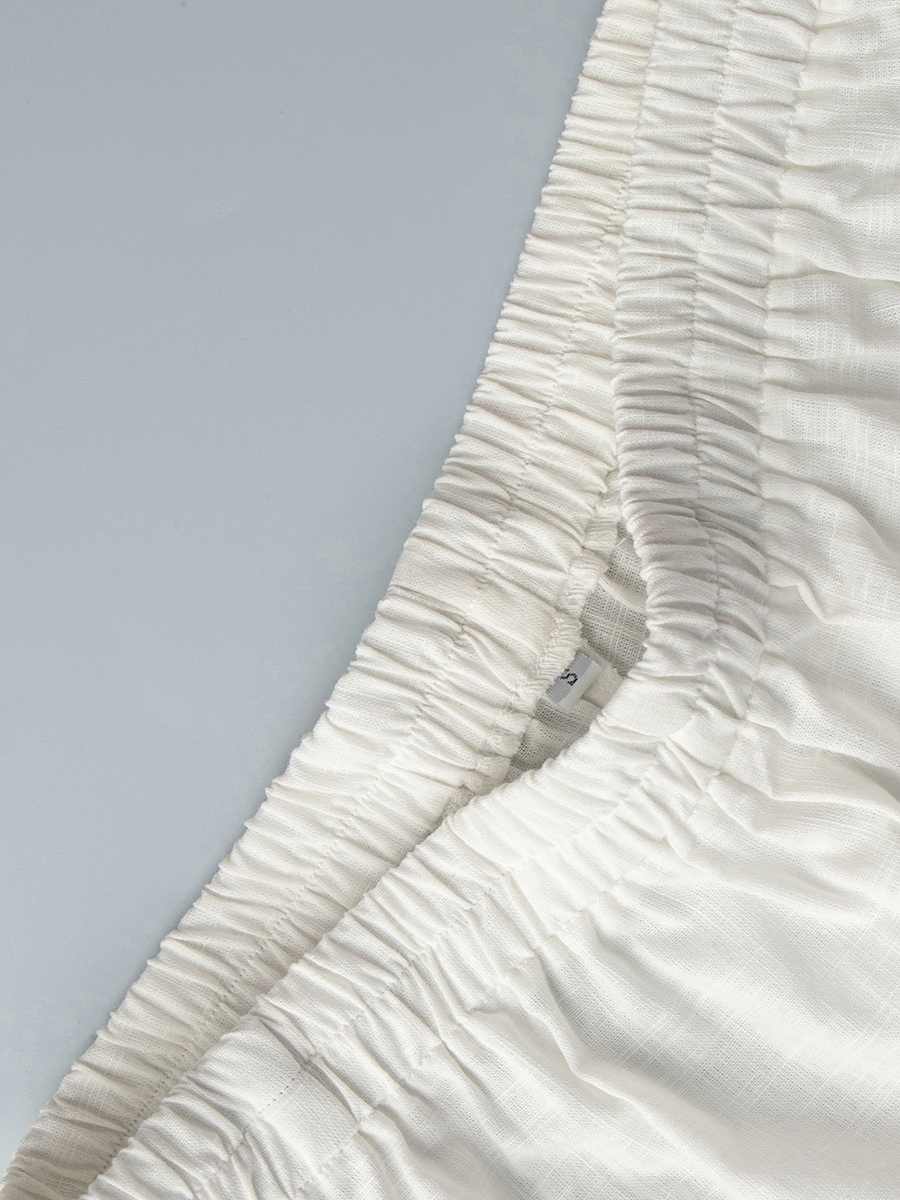 レースアップシャツフリルショートパンツセット