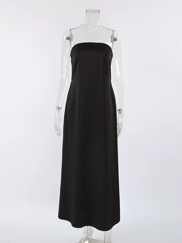 サテンポケット付きワンピース