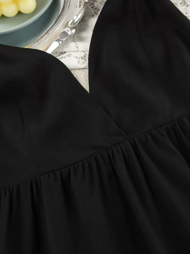 バックオープンフレアミニワンピース