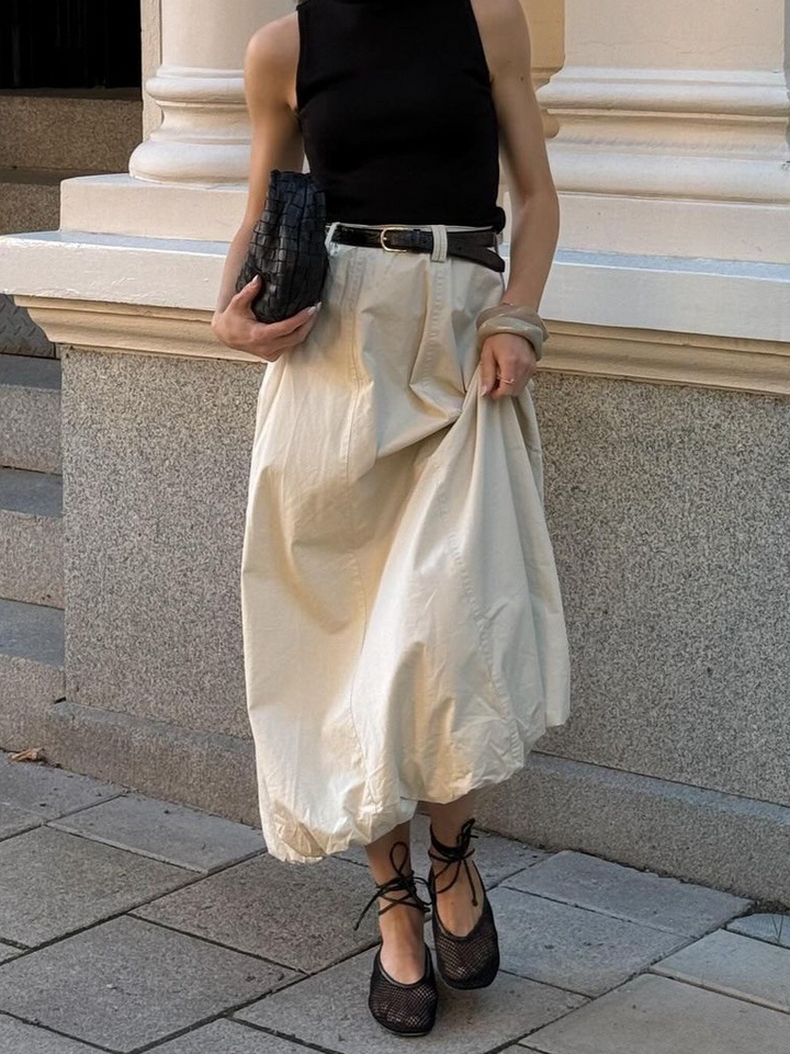 バルーンシルエットミディスカート