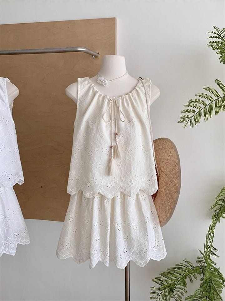 ビーズタッセルカットワークレースセットアップ