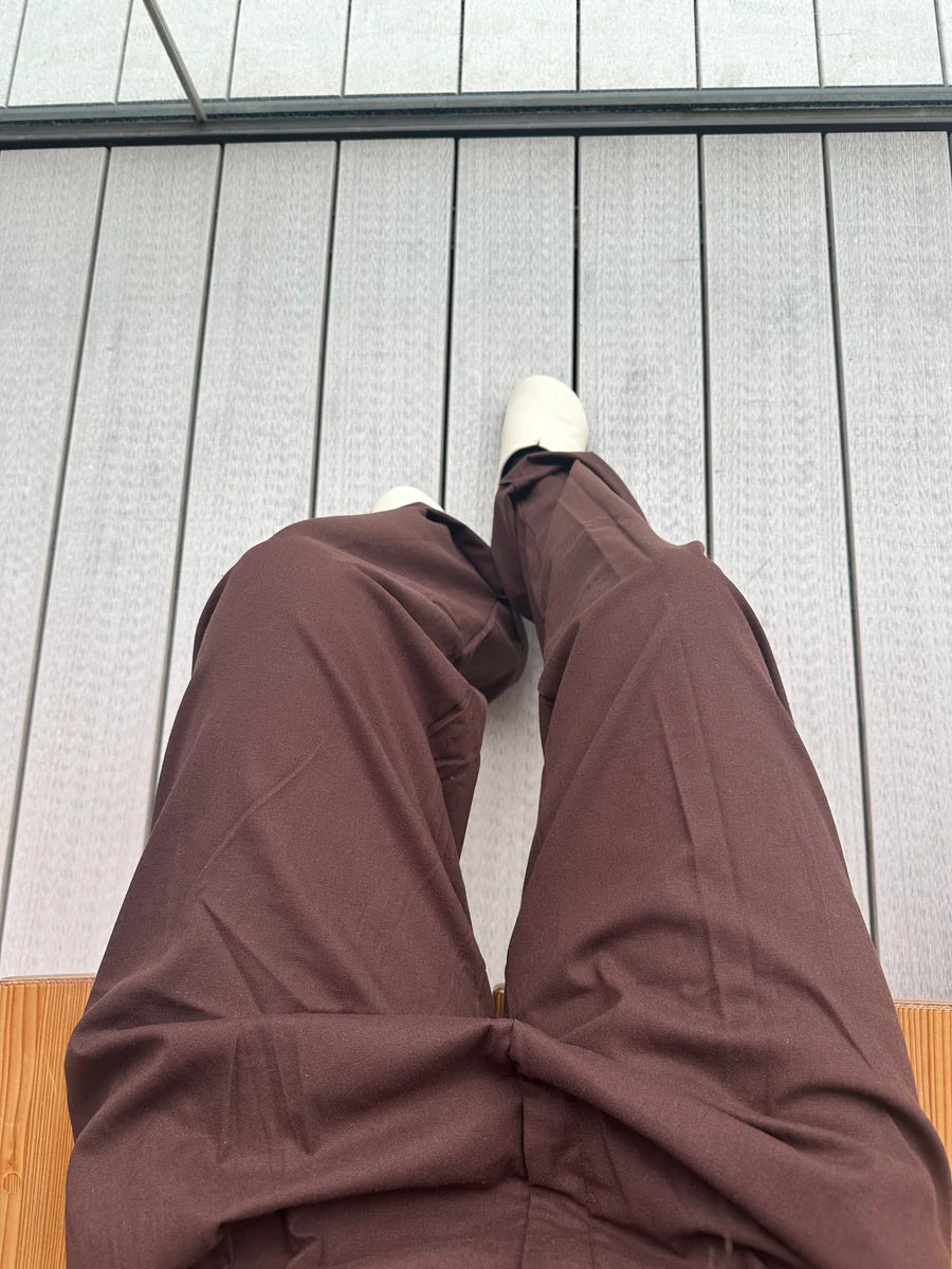 【アウトレット】(即納) コットンリネンワイドルーズトラウザー