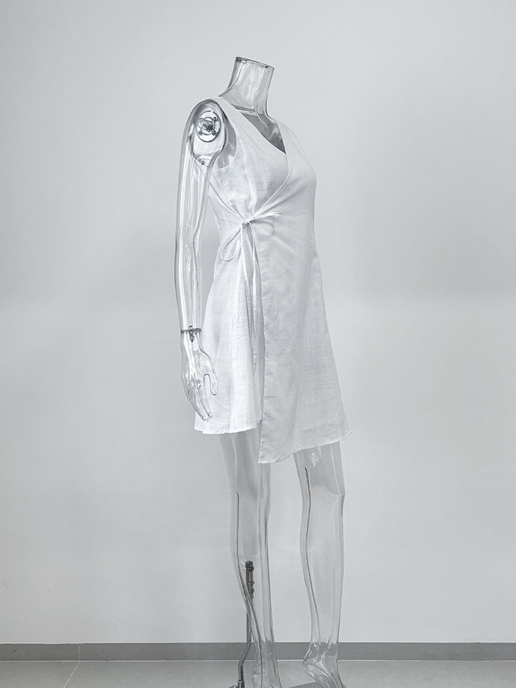 スリーブレスカシュクールミニワンピース