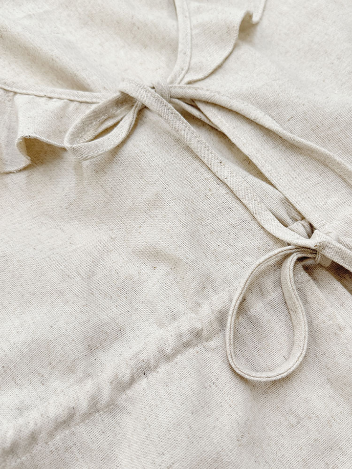 ナチュラルフリルレースアップブラウスショーツセット