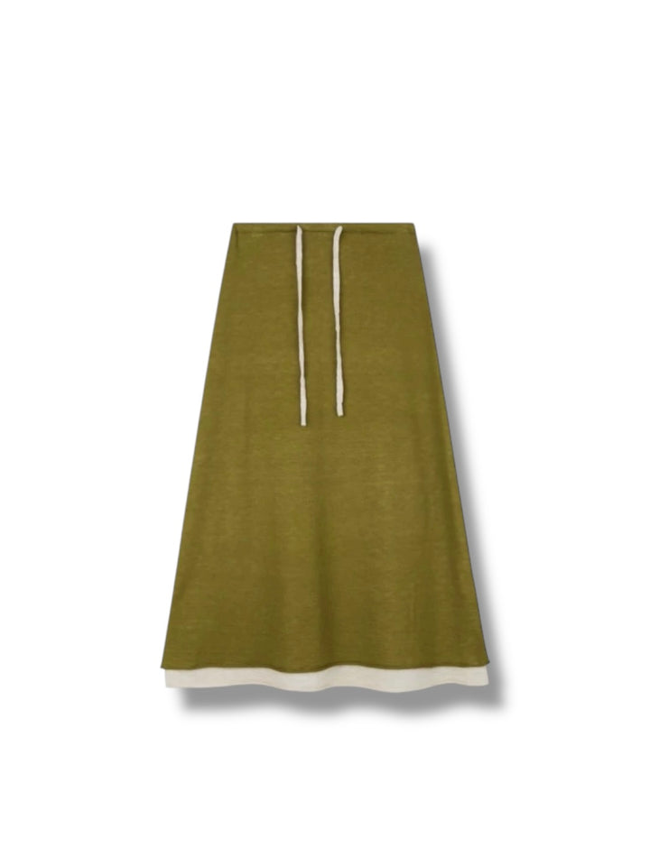 レイヤードフレアミディスカート