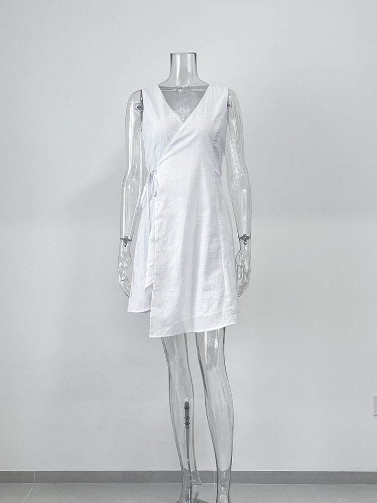 スリーブレスカシュクールミニワンピース