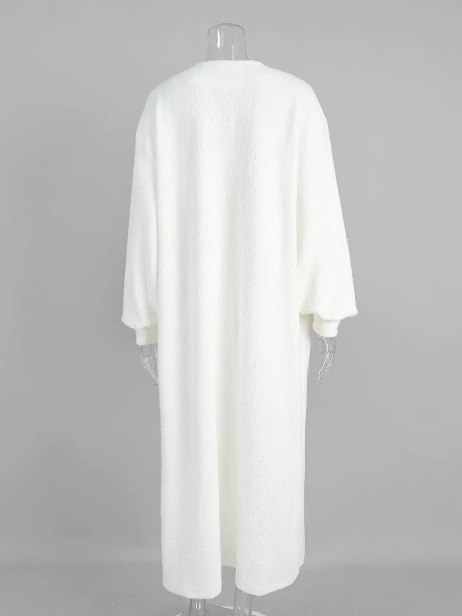 ホワイトニットロングコーディガン