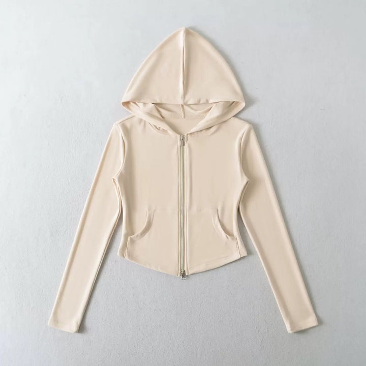 ベーシックソリッドカラージップアップパーカー