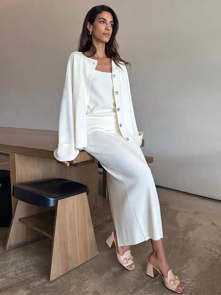 ニットカーディガン3点セットアンサンブル