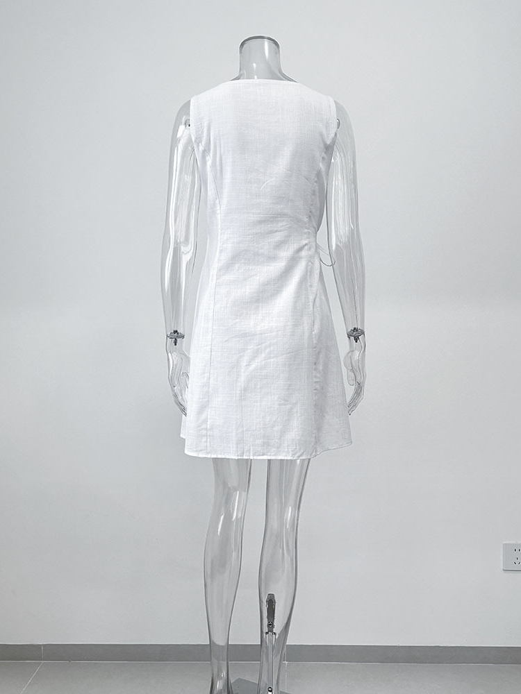 スリーブレスカシュクールミニワンピース