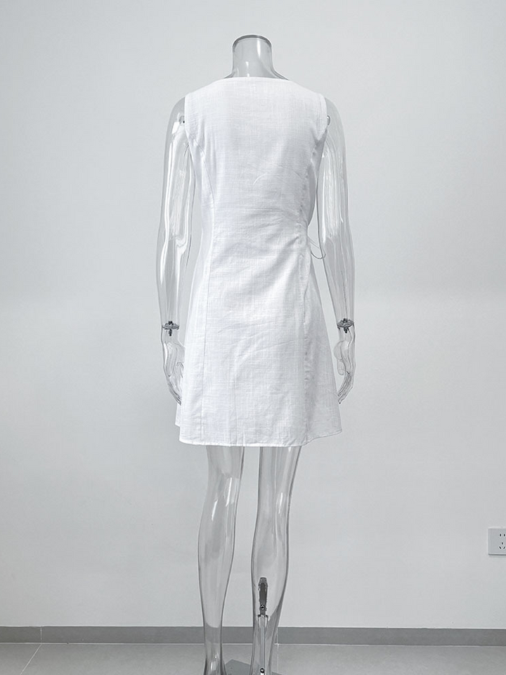 スリーブレスカシュクールミニワンピース