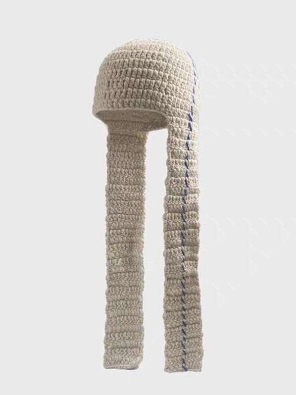 ロングイヤーフラップニットハット