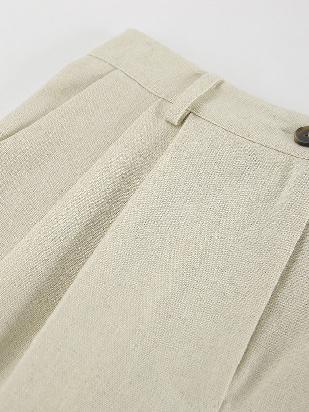 コットンリネンテーラードベストパンツセット