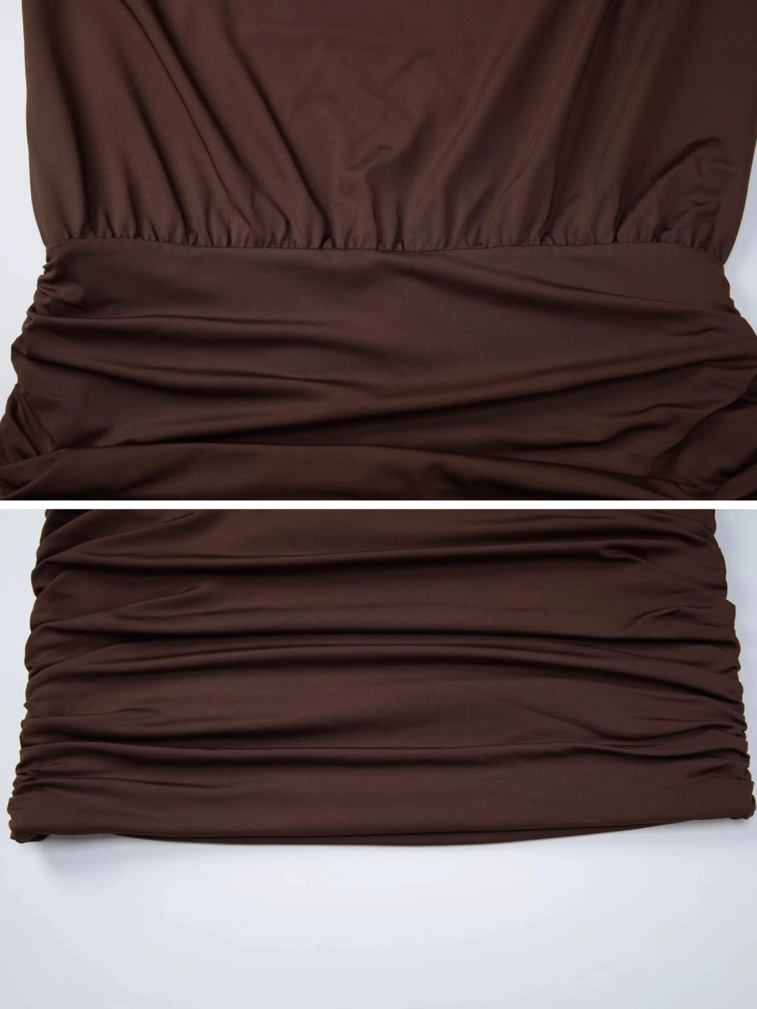 肩パッドインギャザーミニワンピース