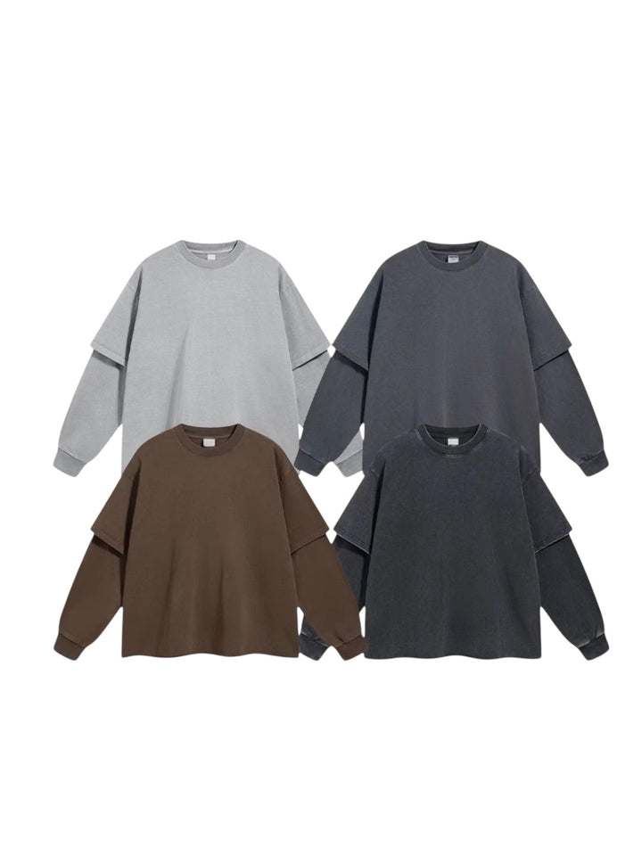 ヴィンテージライク12オンスレイヤードスリーブプルオーバー