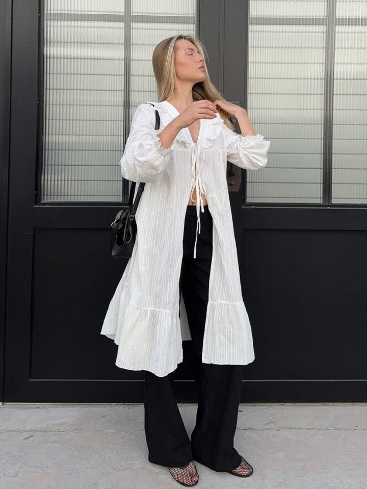 ピーターパンカラーロングカーディガン