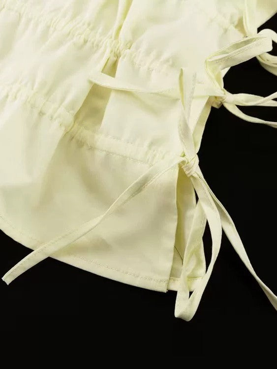 ハーフギャザータンクトップショートパンツセット