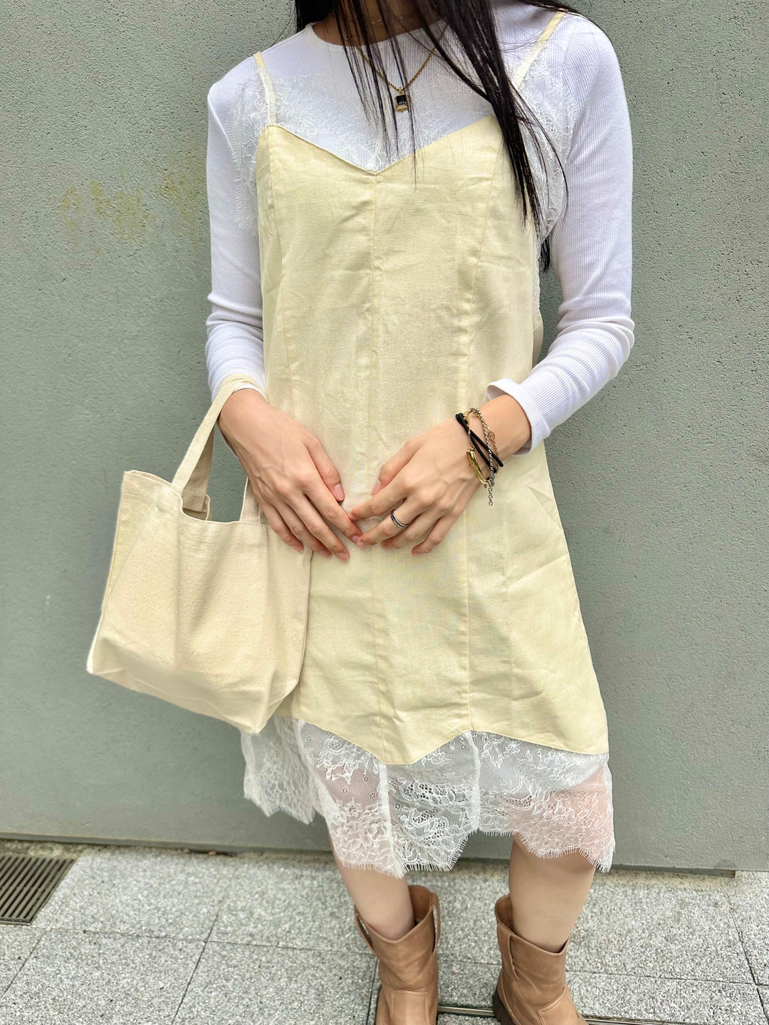 レースコットンワンピース