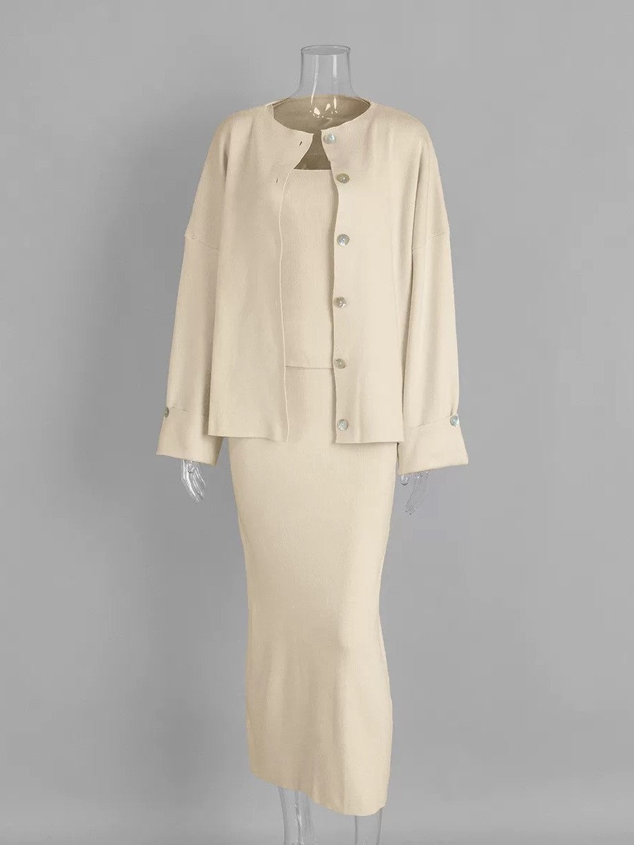 ニットカーディガン3点セットアンサンブル