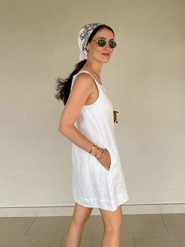 ナチュラルコットンスリーブレスワンピース