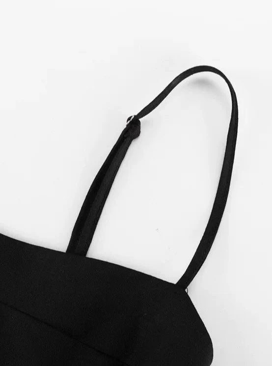 【アウトレット】(即納) ウエストカットキャミソールロングフレアワンピース