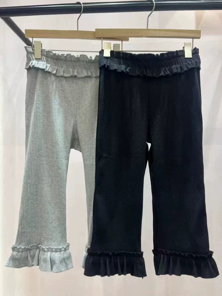 フリルディテールレギンスカプリパンツ