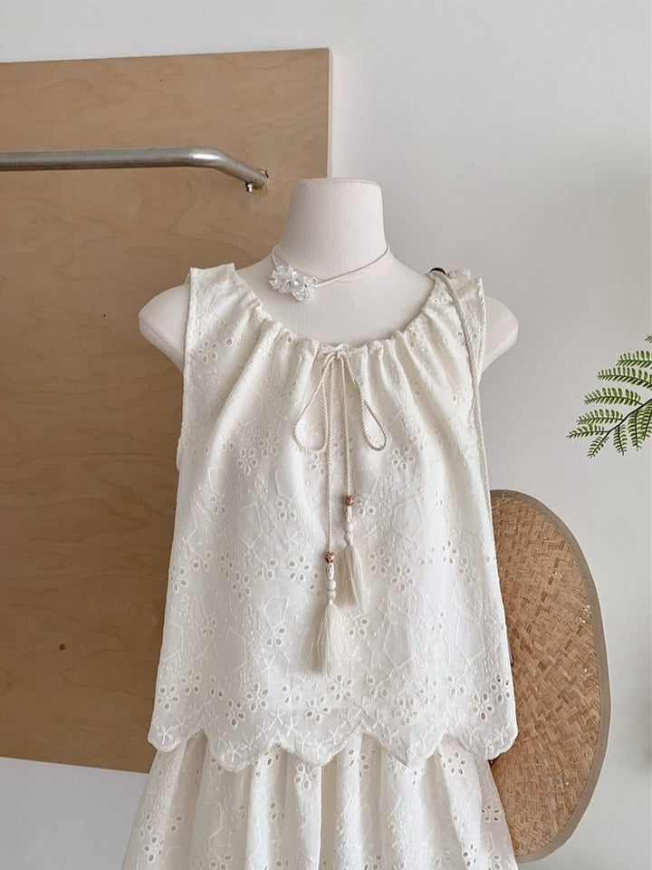 ビーズタッセルカットワークレースセットアップ