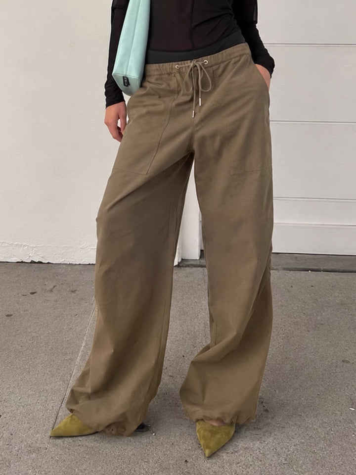 ドローストリングワイドチノパンツ