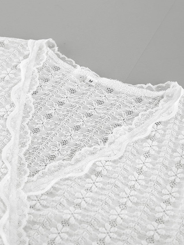 総レースカシュクールトップス