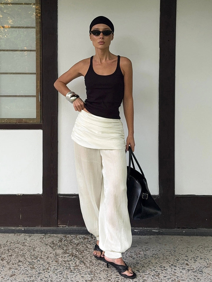 レイヤーデザインシアーバルーンパンツ