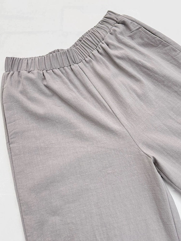 【アウトレット】(即納) コットンレースアップルーズパンツセット