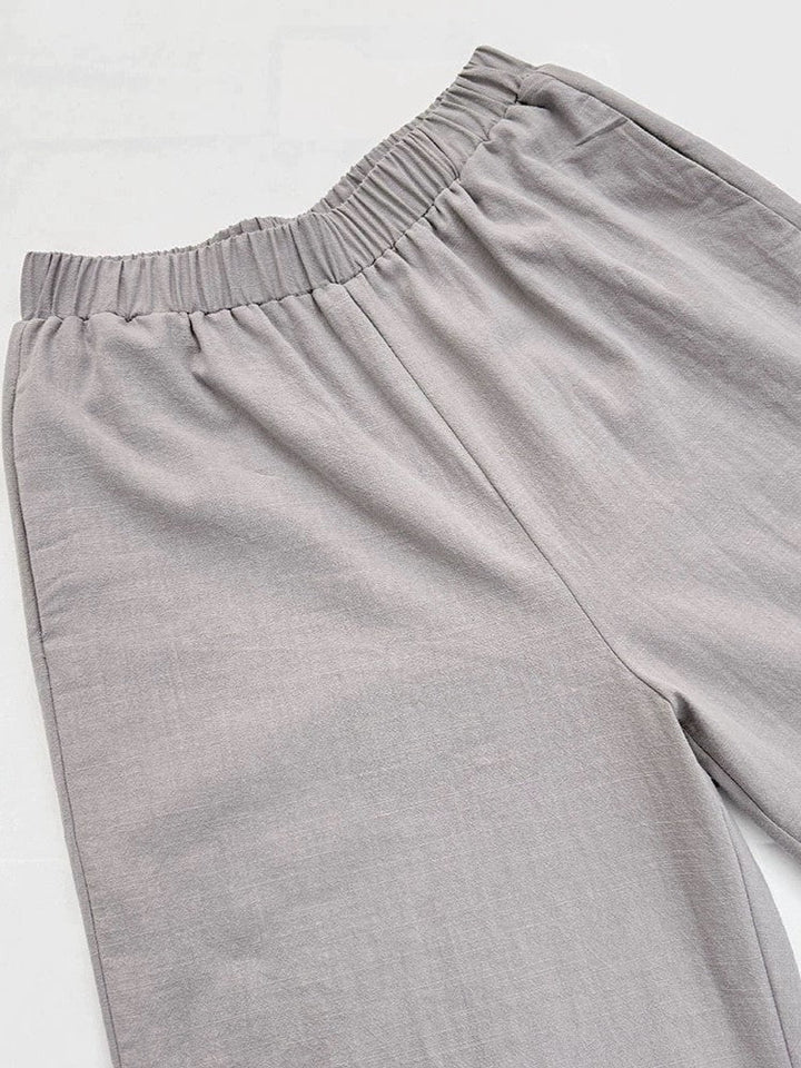 【アウトレット】(即納) コットンレースアップルーズパンツセット