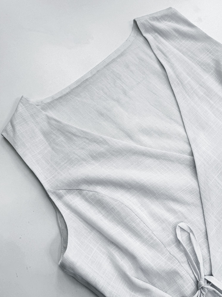 スリーブレスカシュクールミニワンピース