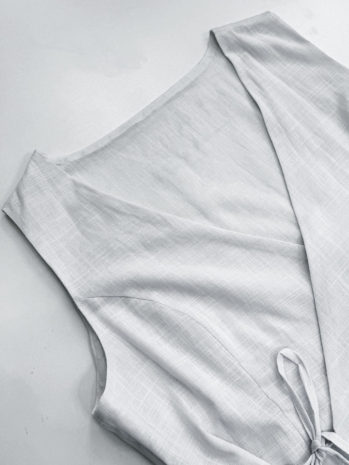 スリーブレスカシュクールミニワンピース