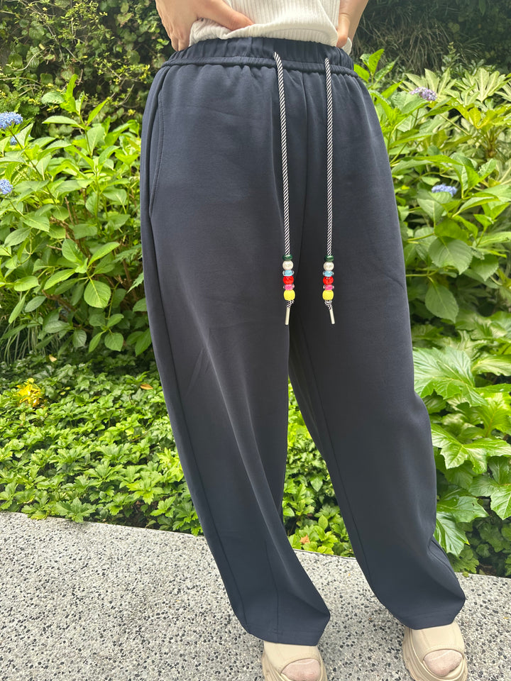 【アウトレット】(即納) ミックスカラービーズルーズスウェットパンツ