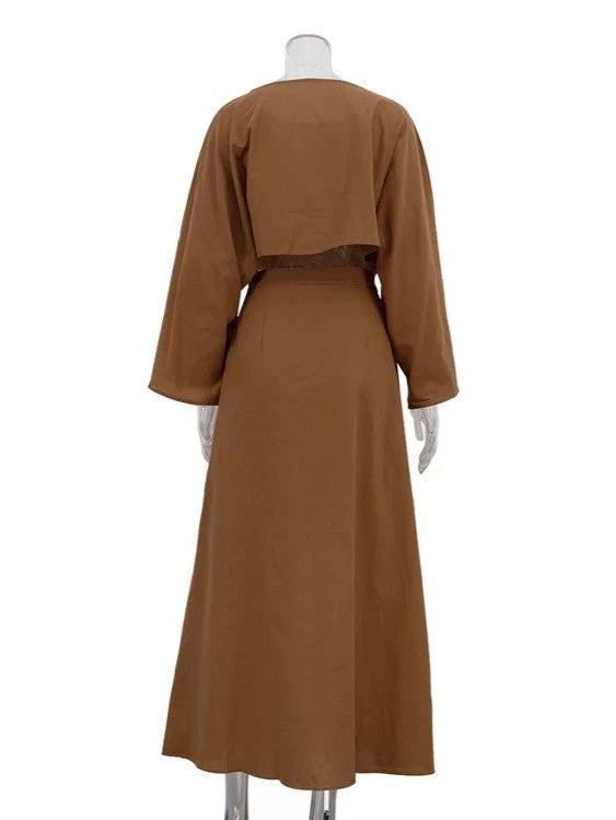 ワイドスリーブクロップドトップスカート