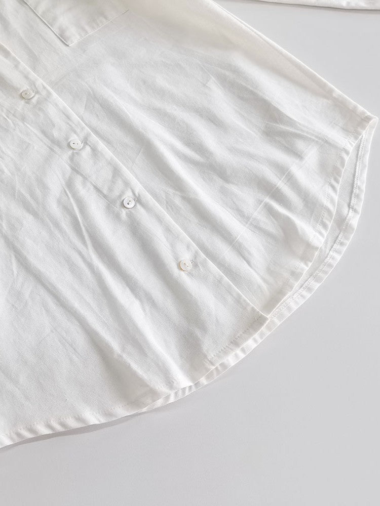 ホワイトルーズシャツフレアスカートセット