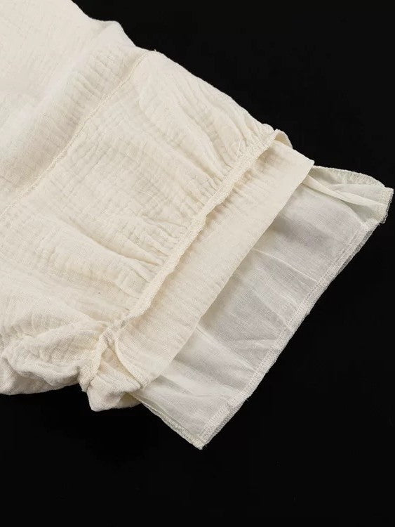 モスリンコットンフリルチュニックパンツセット