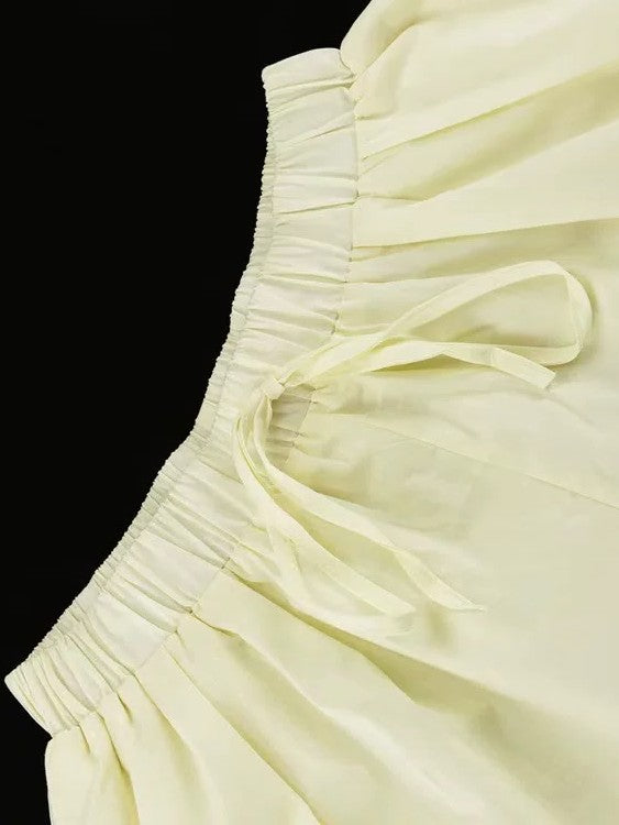 ハーフギャザータンクトップショートパンツセット