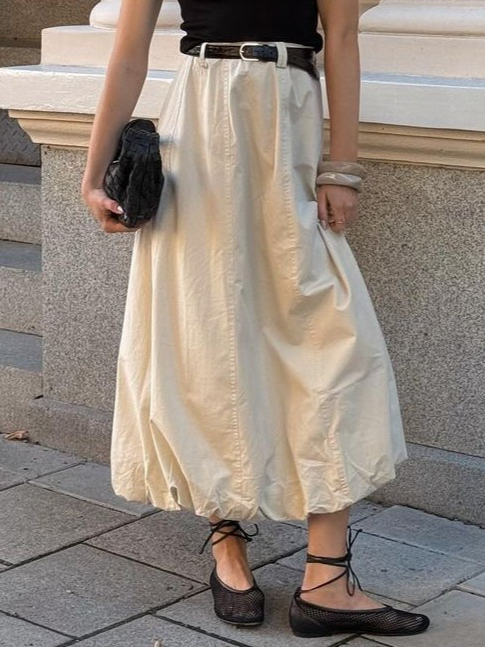 バルーンシルエットミディスカート