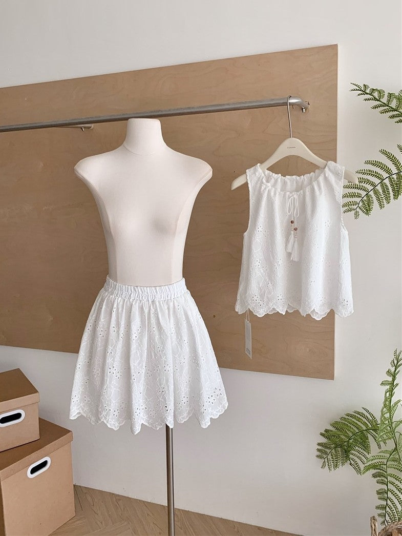 ビーズタッセルカットワークレースセットアップ