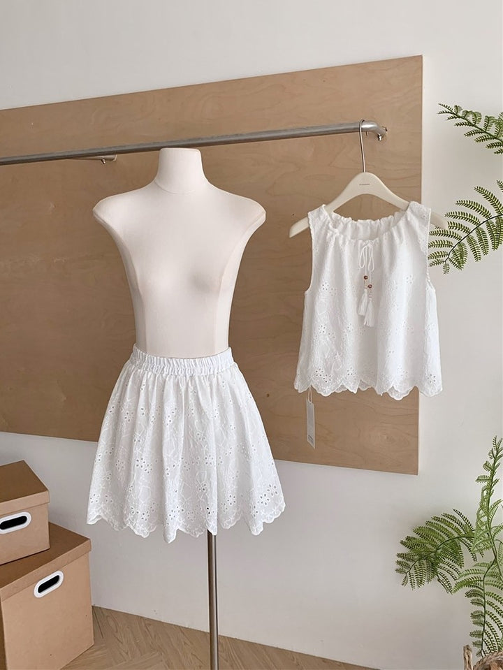 ビーズタッセルカットワークレースセットアップ