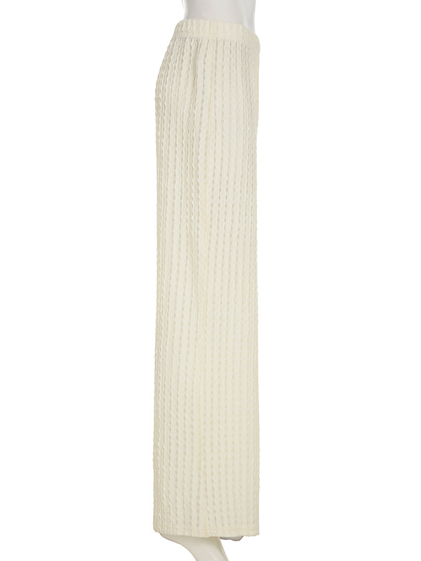 ストライプシアーテクスチャーリラックスパンツ