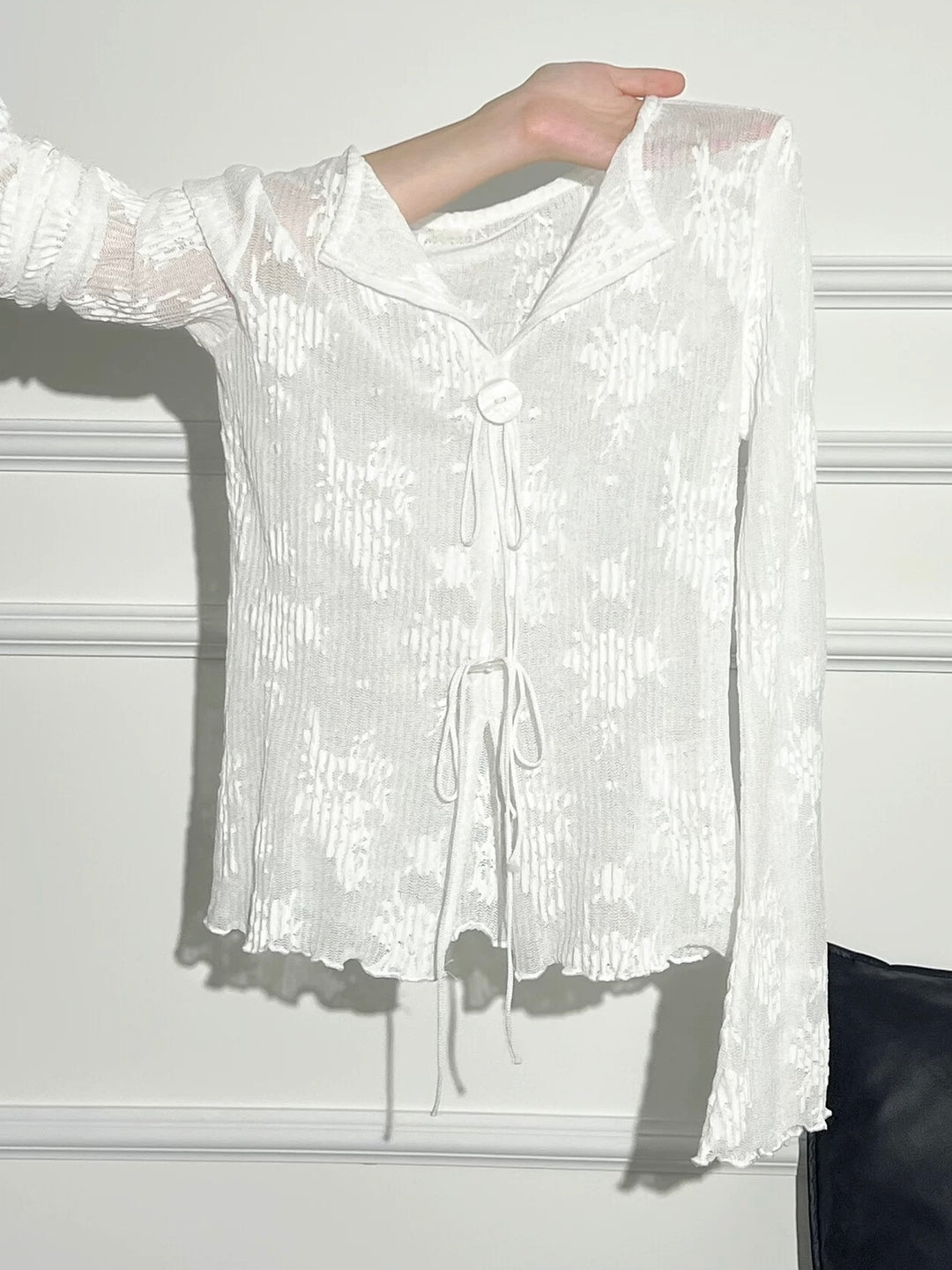 メロウフリルシアージャガードカーディガン